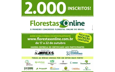 Congresso Florestas Online ultrapassa 2.000 inscrições