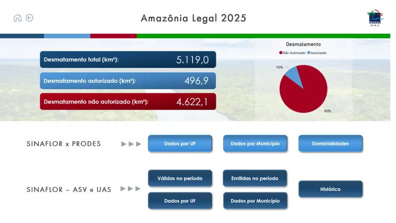 Ibama lança ferramenta que diferencia desmatamento legal e ilegal e amplia transparência